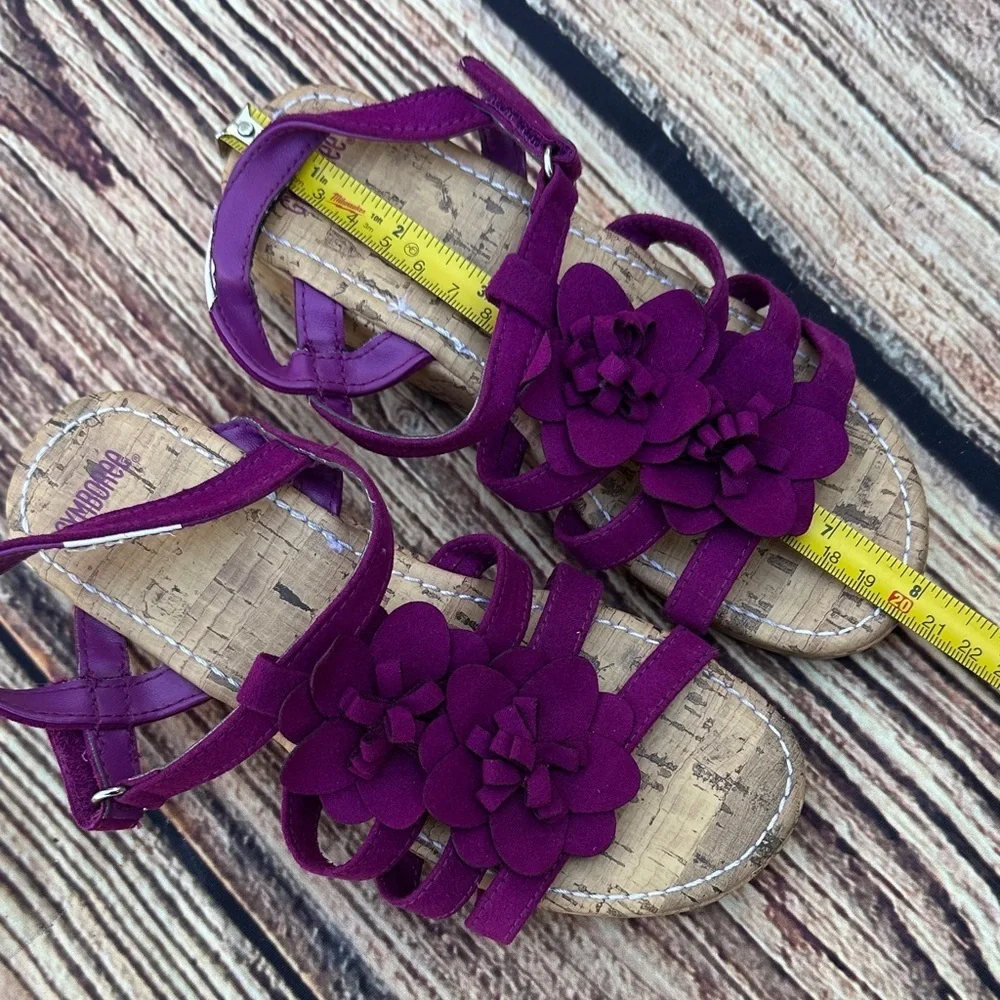 Gymboree Magenta Floral Wedge Sandals